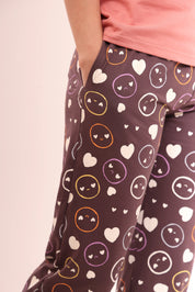 Smile & Hearts Printed Cotton Pyjama