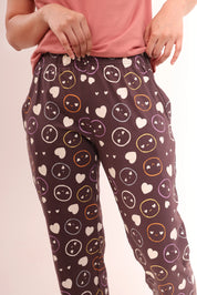 Smile & Hearts Printed Cotton Pyjama