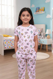 Summer Vibe Kids Unisex Nightwear Pink