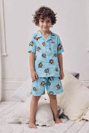 Tiger Kids Shorts Set (Blue)