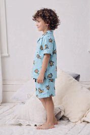 Tiger Kids Shorts Set (Blue)