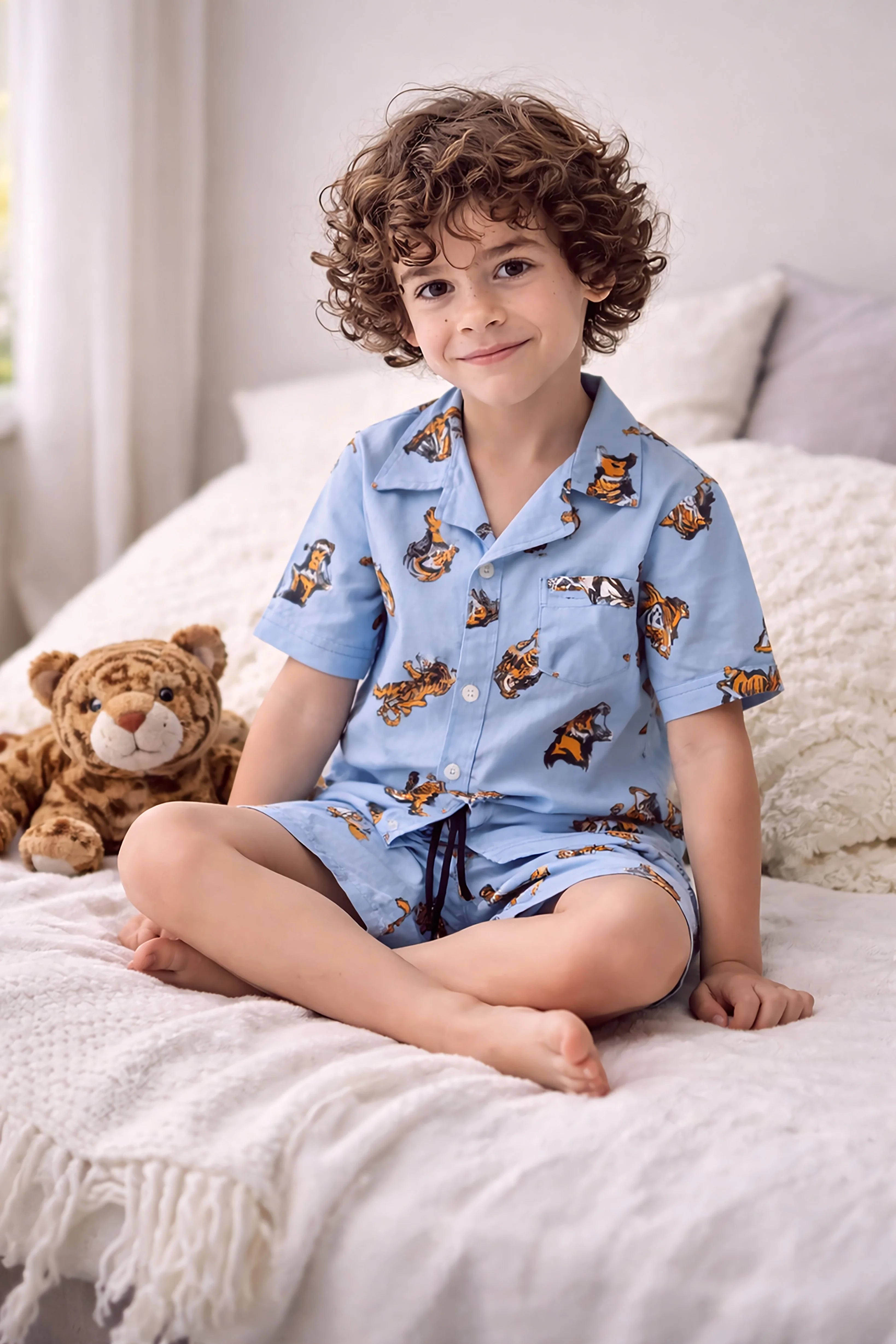 Tiger Kids Shorts Set (Indigo)