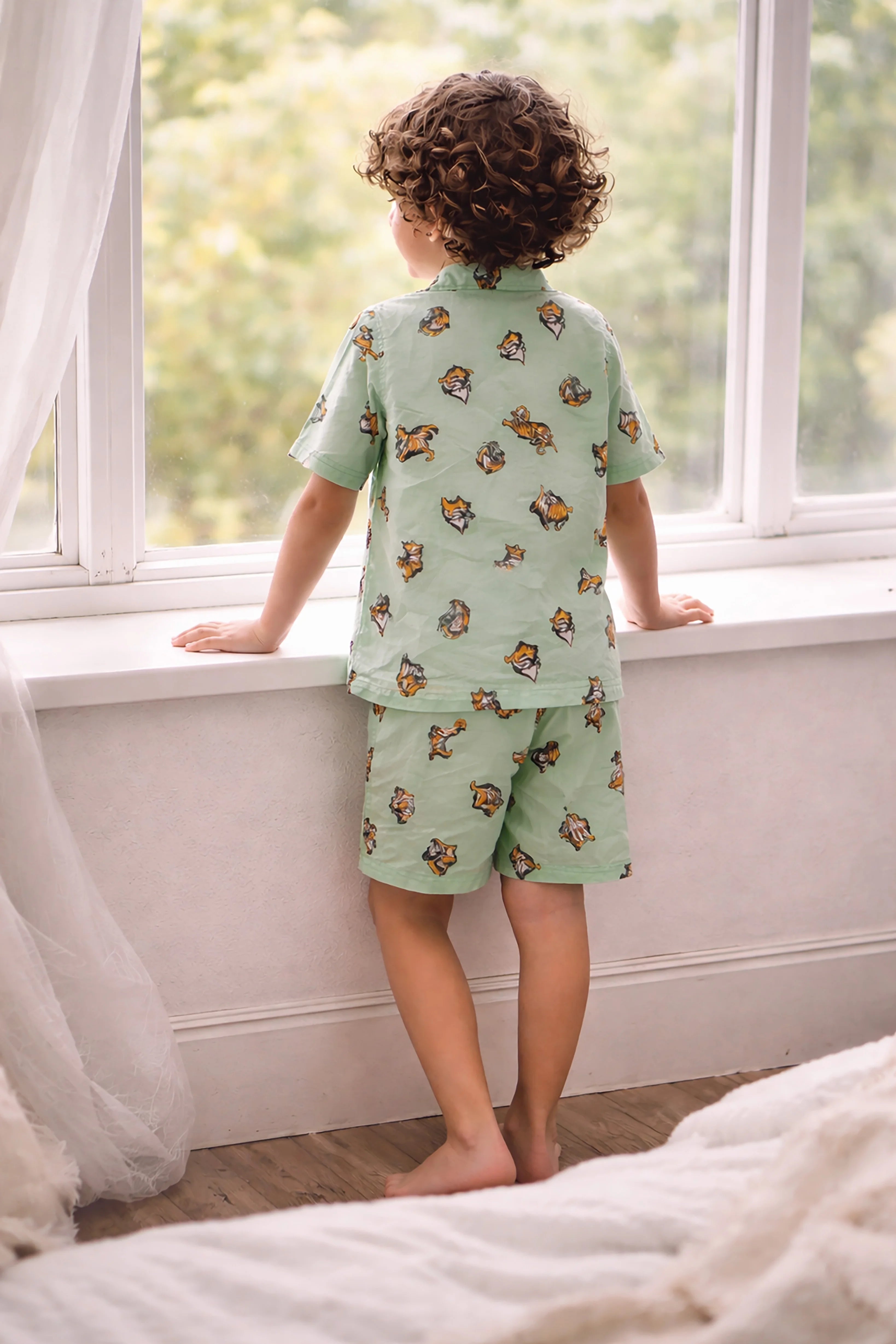 Tiger Kids Shorts Set (Mint)