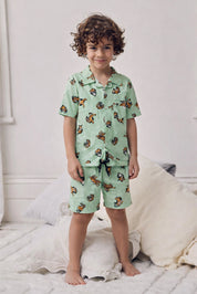 Tiger Kids Shorts Set (Mint)