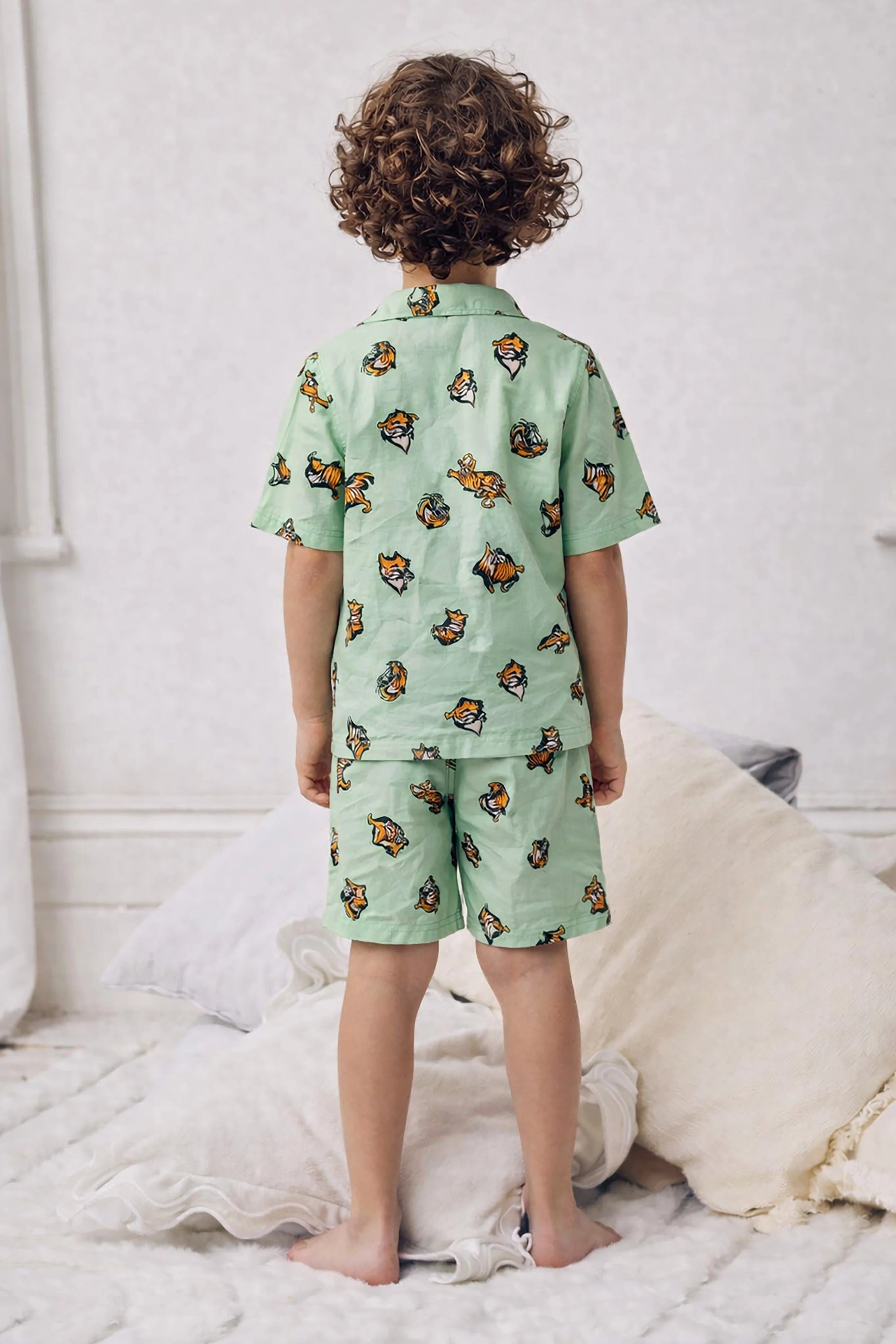Tiger Kids Shorts Set (Mint)