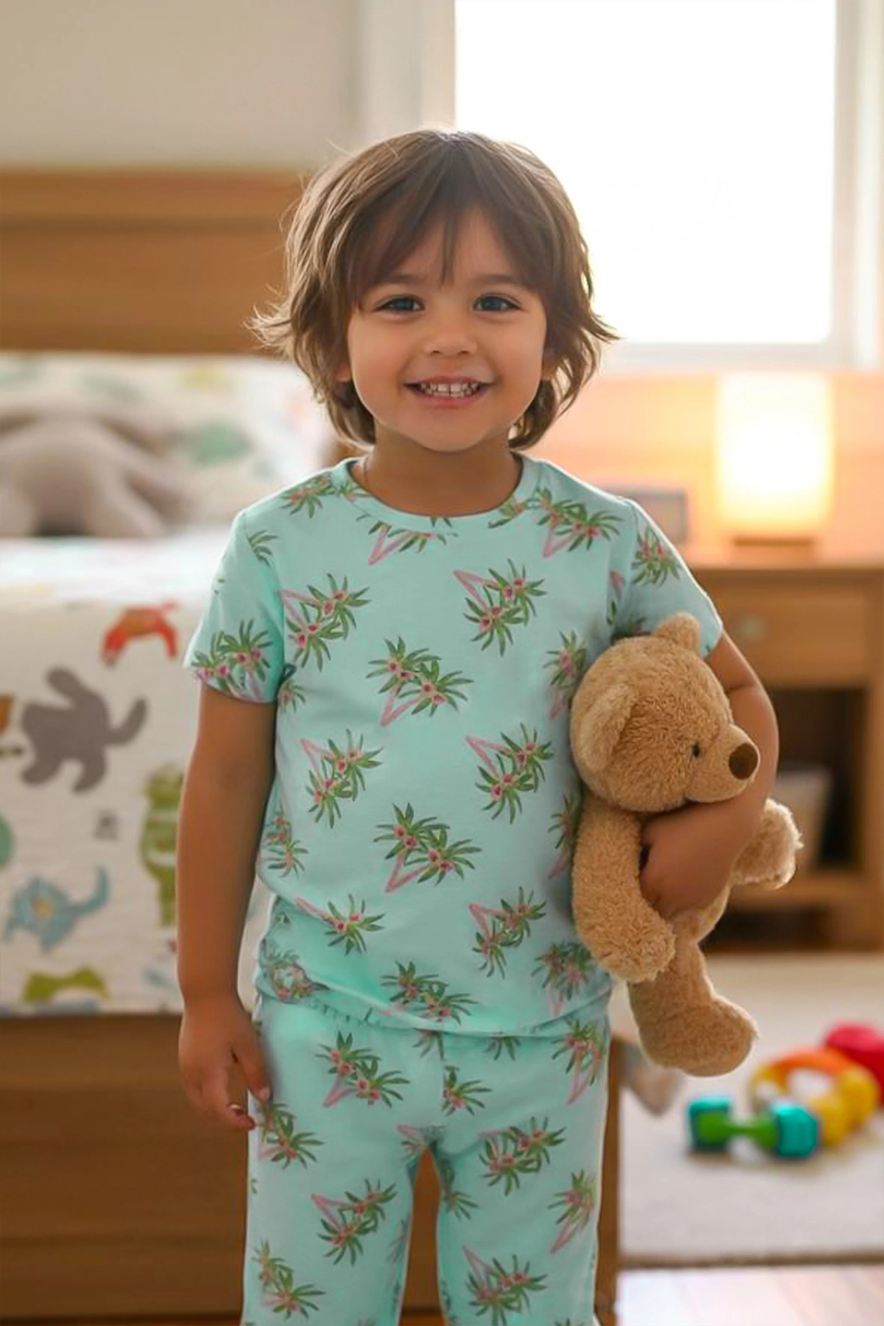 Tropical Kids Unisex Nightwear Green