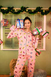Bandage Print Full Sleeves Pyjama Set - NapStory