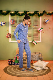 Blue Dandelion Full Sleeves Pyjama Set - NapStory