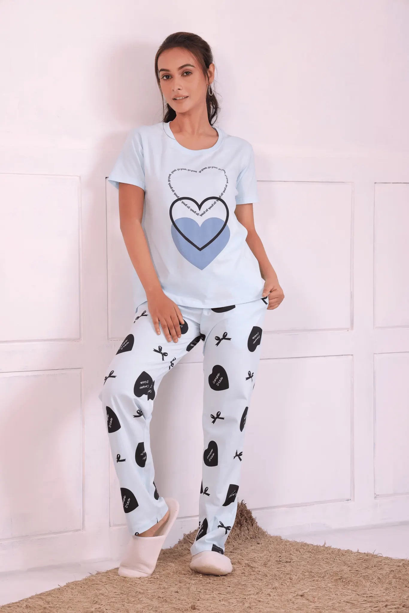 Bows and Hearts T-shirt Pyjama Set - NapStory