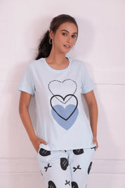 Bows and Hearts T-shirt Pyjama Set - NapStory