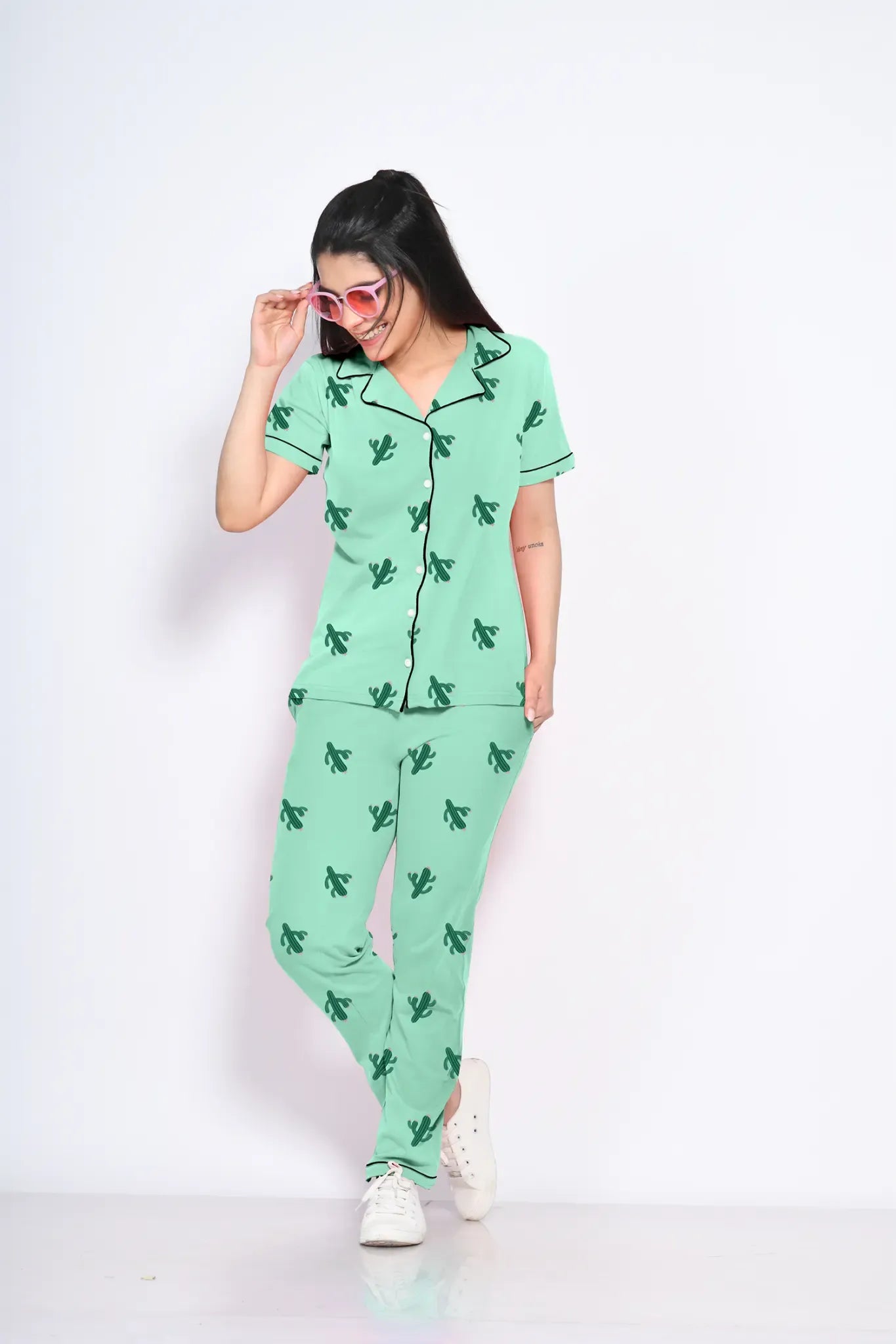 Pj Sets Girls Cactus Pajamas Shop Cactus Print NIghtwear Pyjama