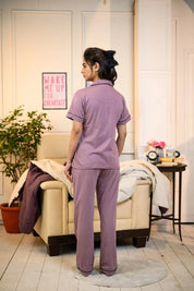 Dusty Lilac Solid Pyjama Set - NapStory