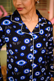 Evil Eye Full Sleeves Pyjama Set - NapStory