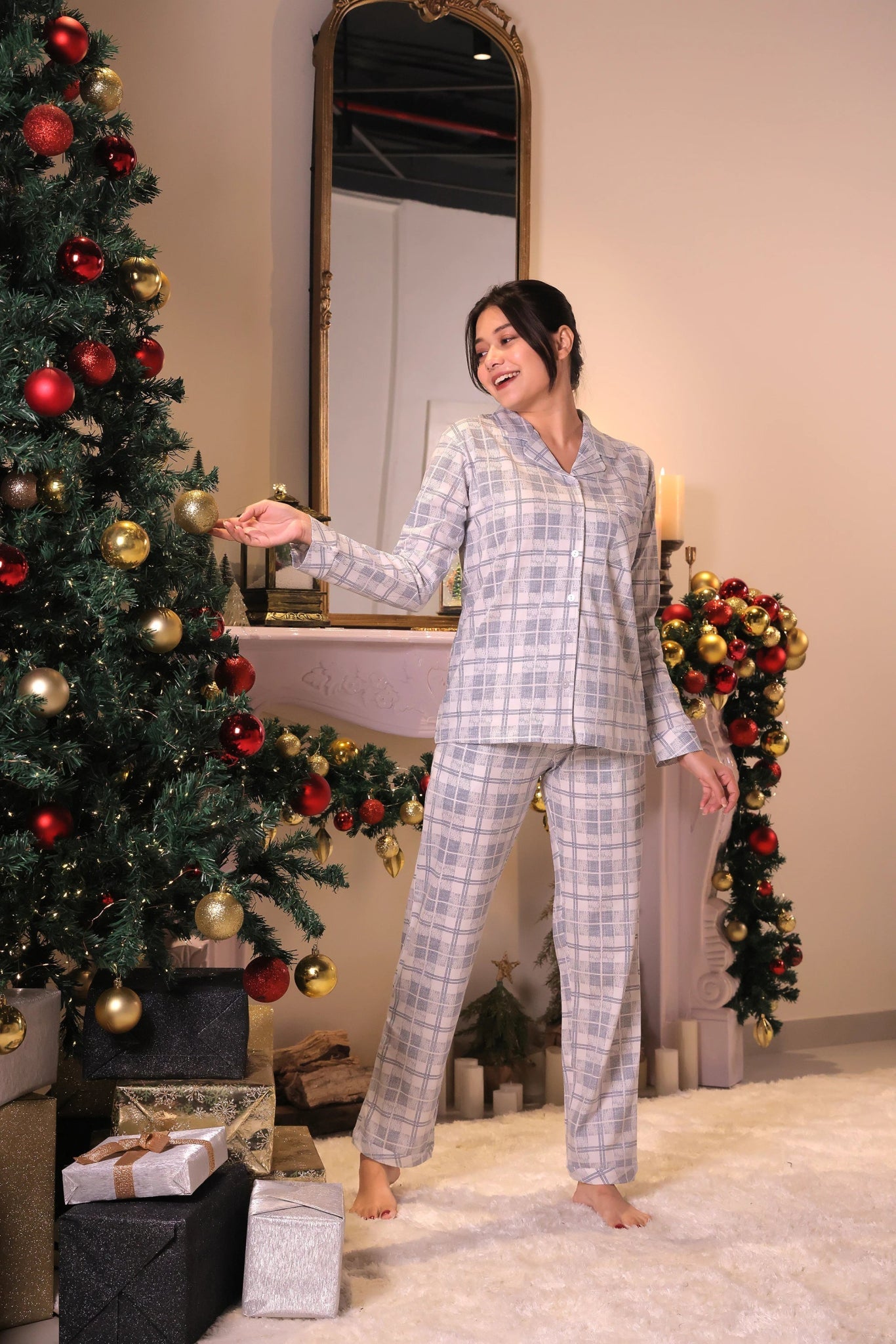 Frosty Blue Full Sleeves Pyjama Set - NapStory