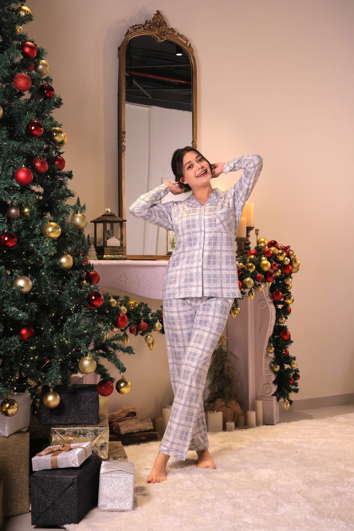 Frosty Blue Full Sleeves Pyjama Set - NapStory