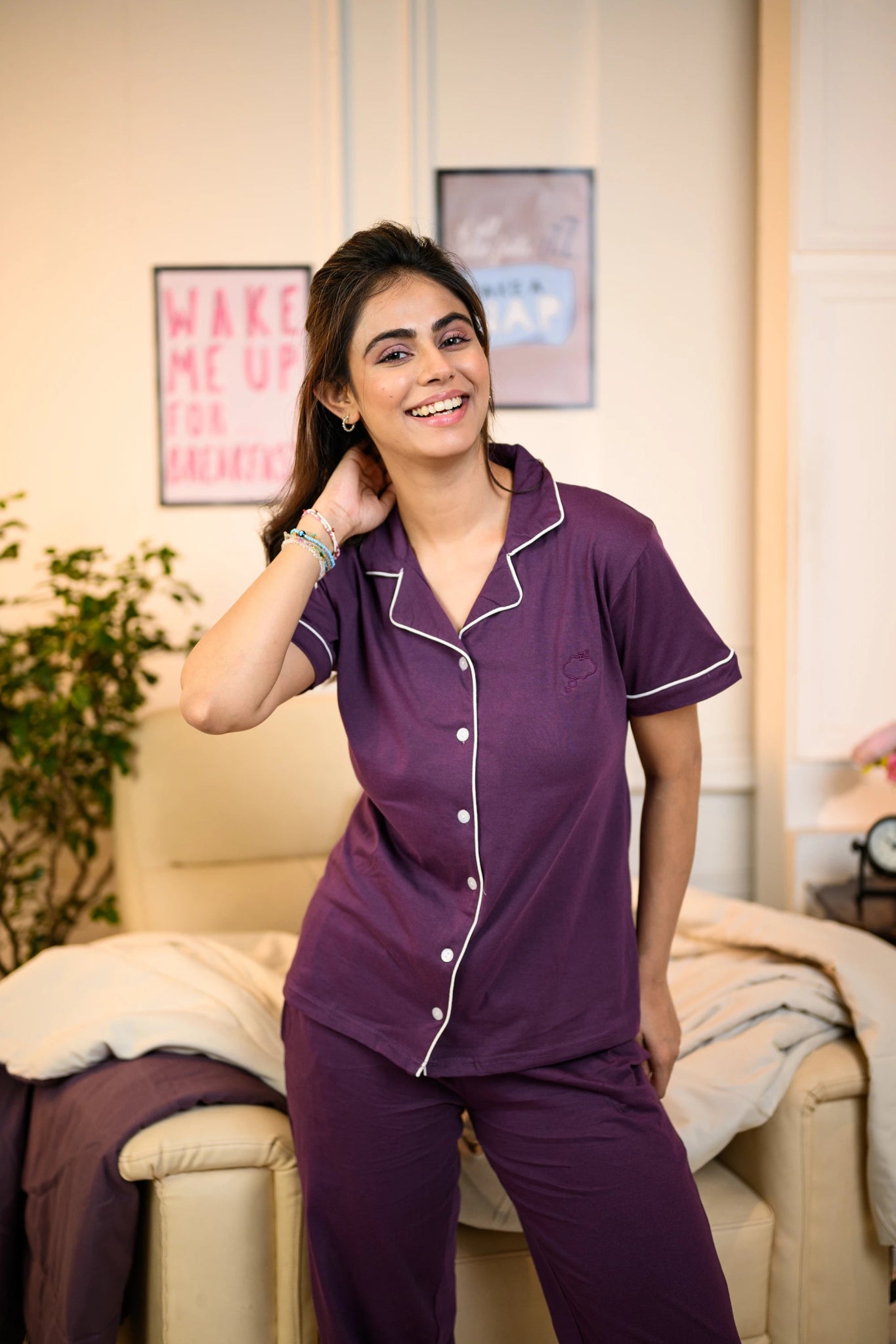 Lavender Solid Pyjama Set - NapStory