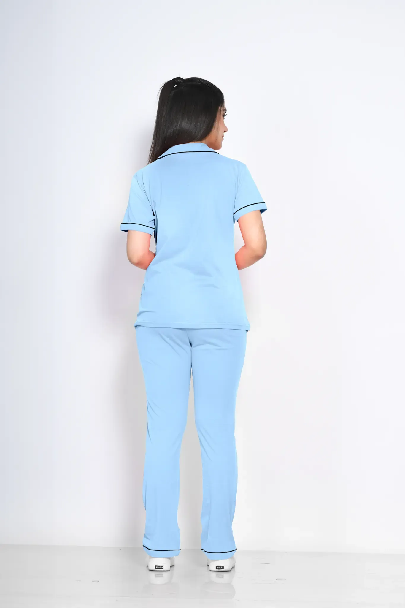 Sky Blue Solid Pyjama Set - NapStory