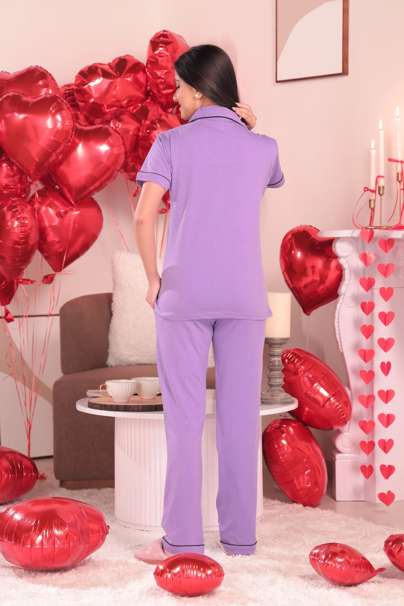 Soft Lavender Solid Pyjama Set - NapStory